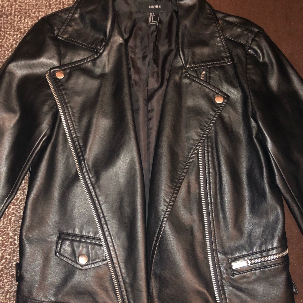 Bad Ass Faux Leather Moto Jacket from F21